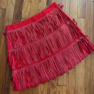 MainStrip Studded Fringe Skirt L
